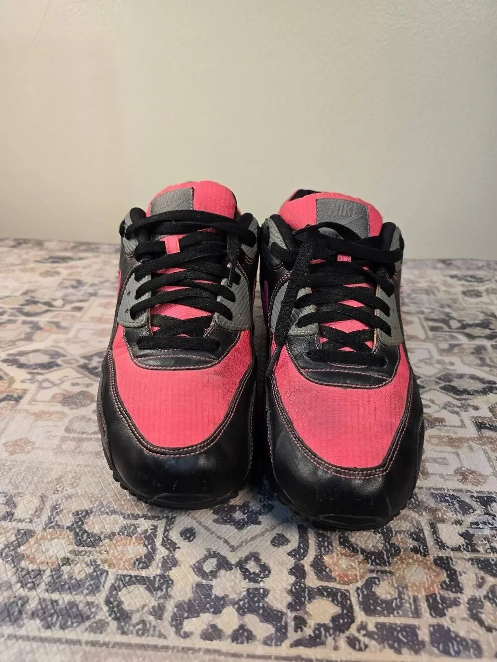 Nike Air Max 90 Nike ID Custom Black Pink 2012 Rare Men's Running Shoes Size 11